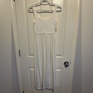 White Maxi Dress with Knee Slit - New with Tag - Medium